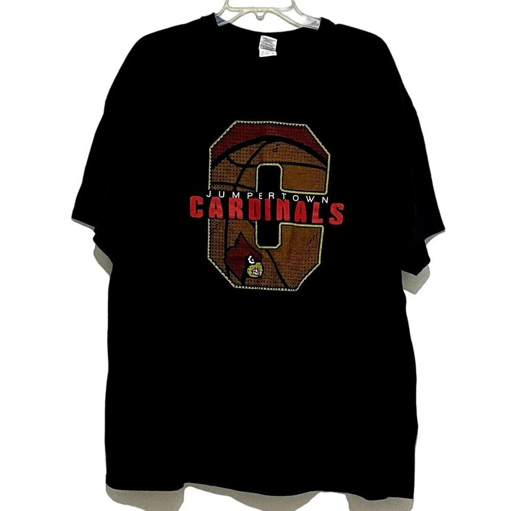 Jumpertown Mississippi Cardinals Basketball T-Shirt 2XL Black High School Sports